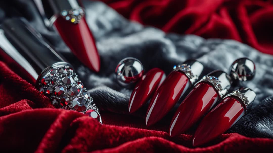 Jak sprawić, że paznokcie czerwono srebrne będą błyszczeć?