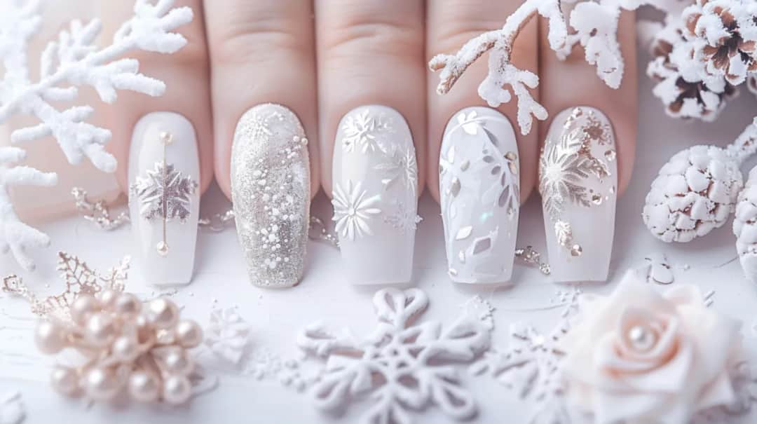 Biało-srebrne paznokcie: 5 inspiracji na każdą okazję i porę roku